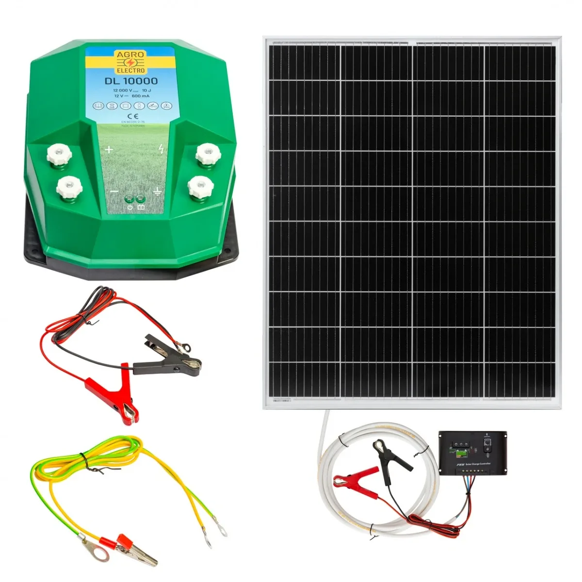 Sistem gard electric DL 10000, 10 J, cu panou solar 100 W