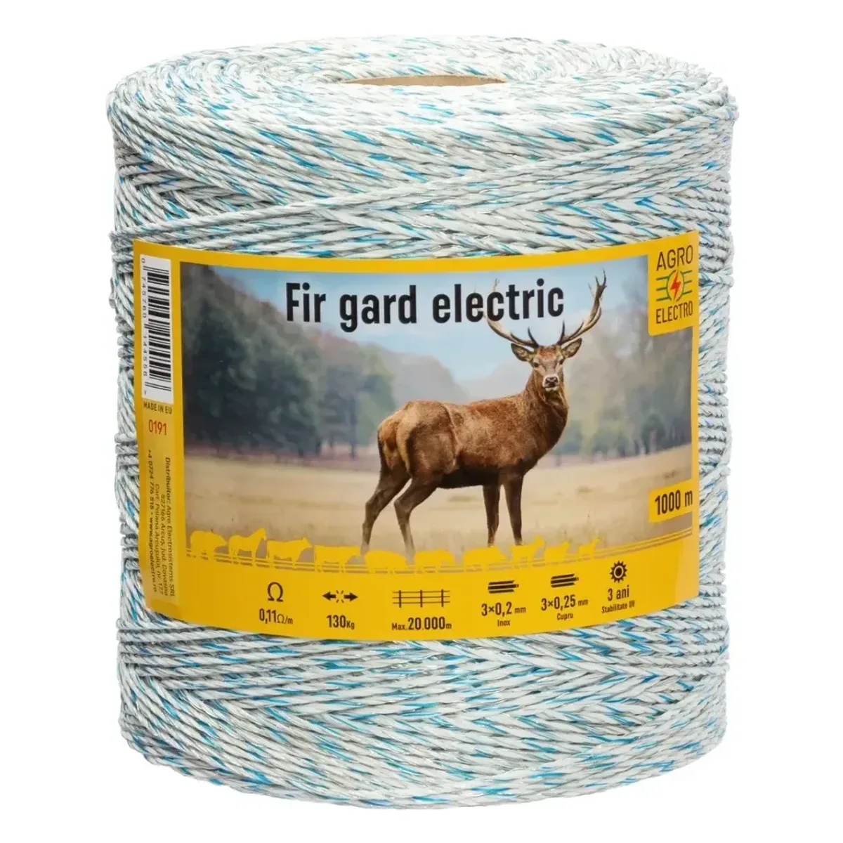 Fir gard electric Cerb 1000 m, 130 kg, 0,11 Ω/m