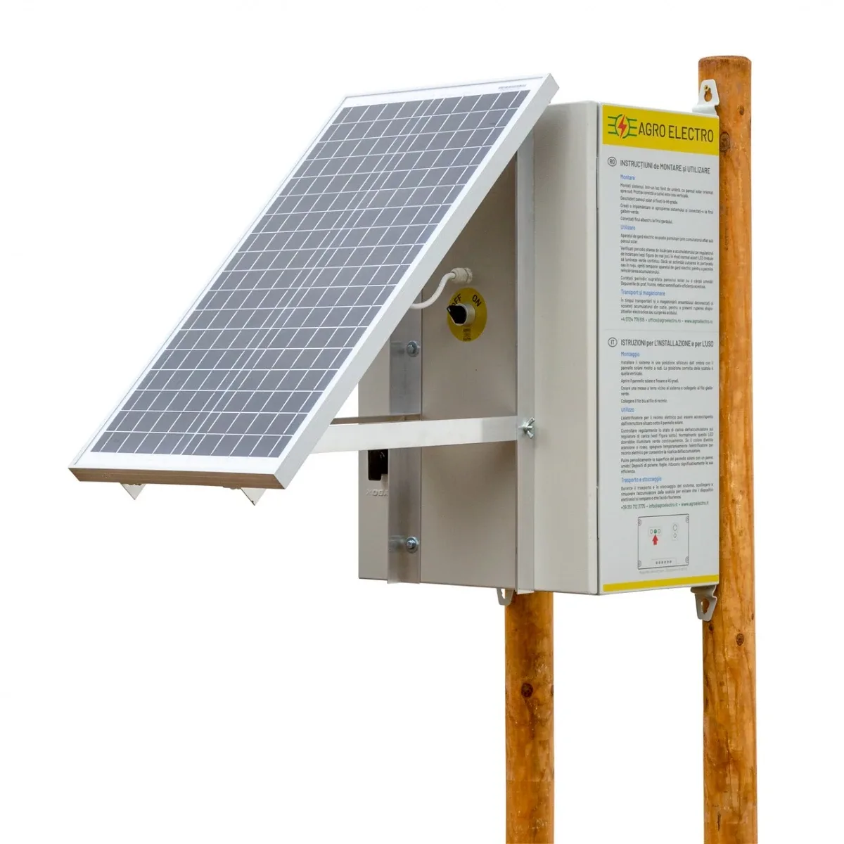 Sistem gard electric DL 4500 cu panou solar 30 W, cutie metalică
