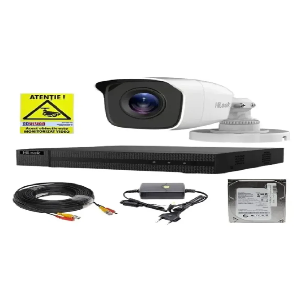 Sistem supraveghere analog Hikvision Hilook, 1 camera 2 MP